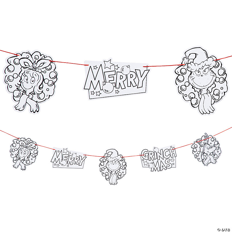 Color your own dr seussâ the grinch merry grinchmas garland craft kit