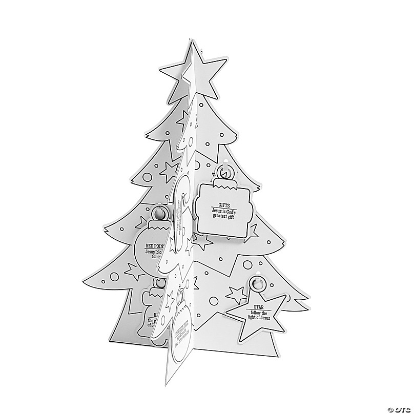 Color your own d symbols of faith christmas trees