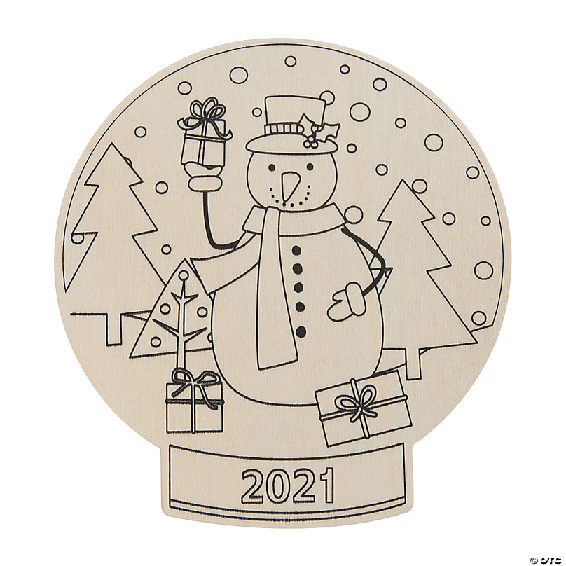 Color your own dated snow globe shapes