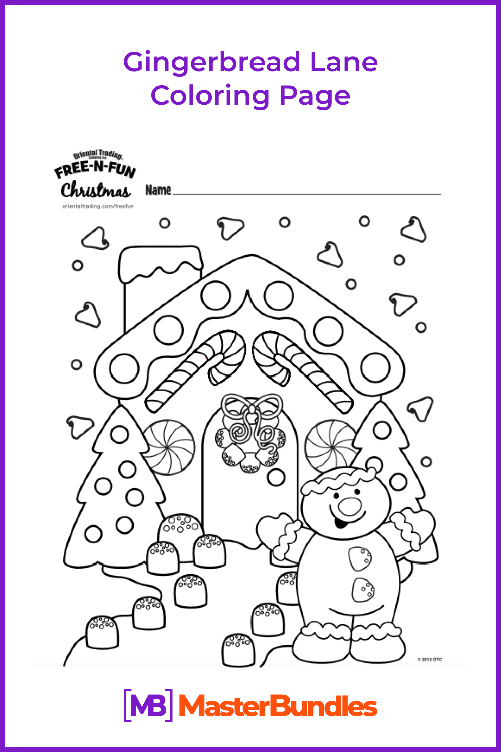 Gingerbread lane free coloring page â