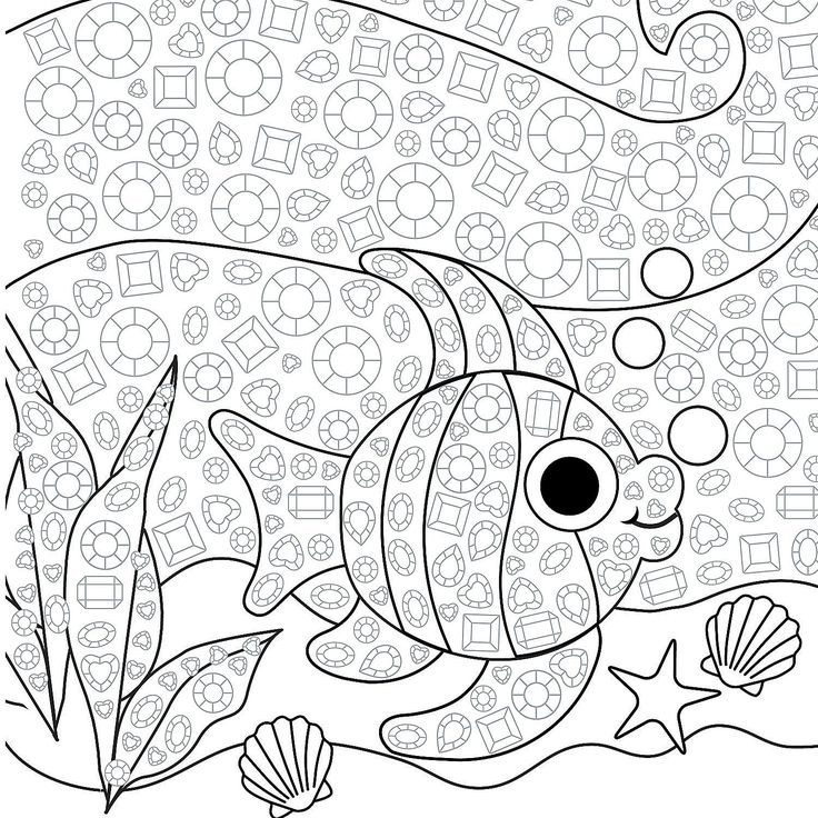 Jeweled tropical fish mosaic template idea mosaic drawing mosaic mosaic crafts