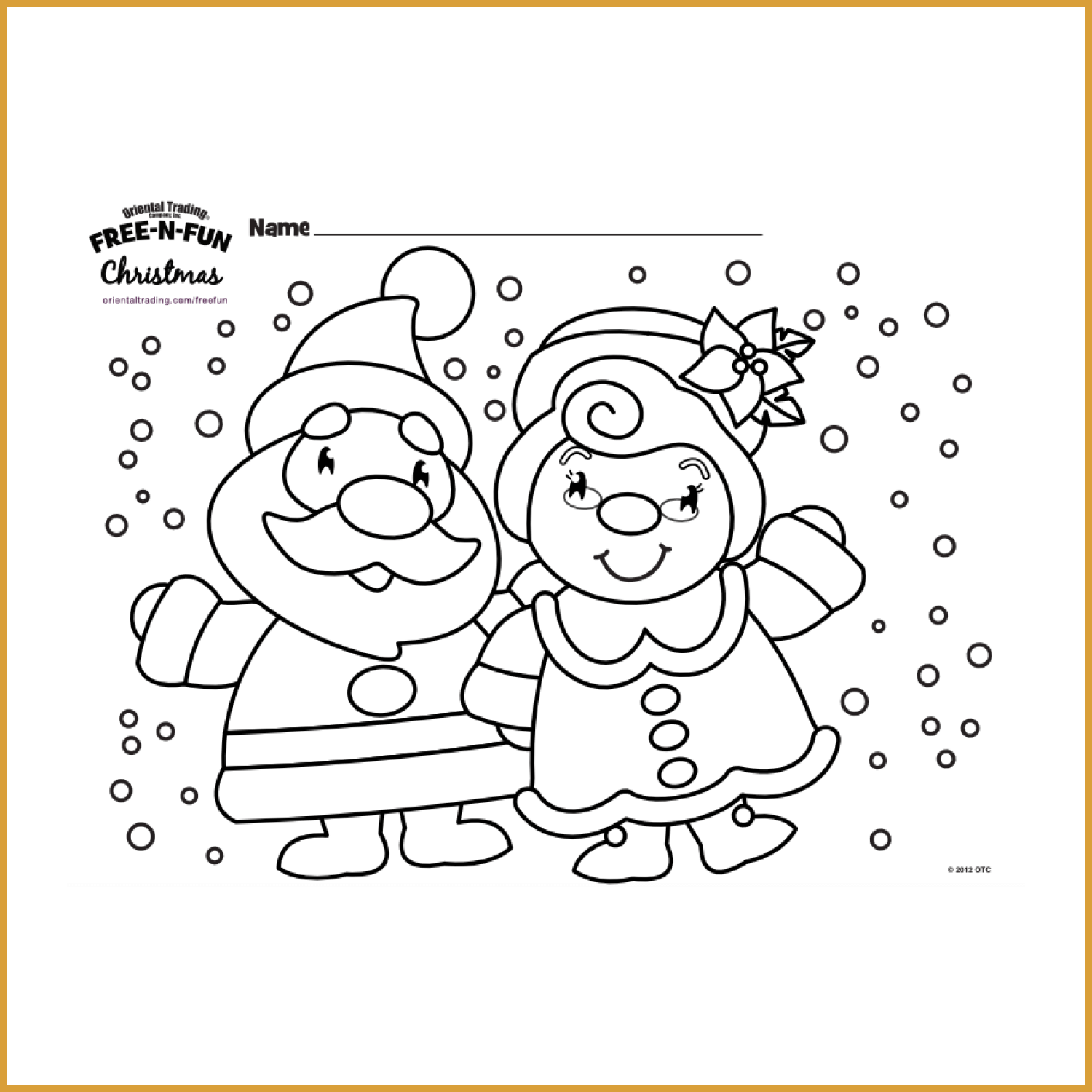 Mr mrs claus free coloring page â