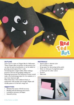 Halloween steam easy origami bat by red ted art tpt