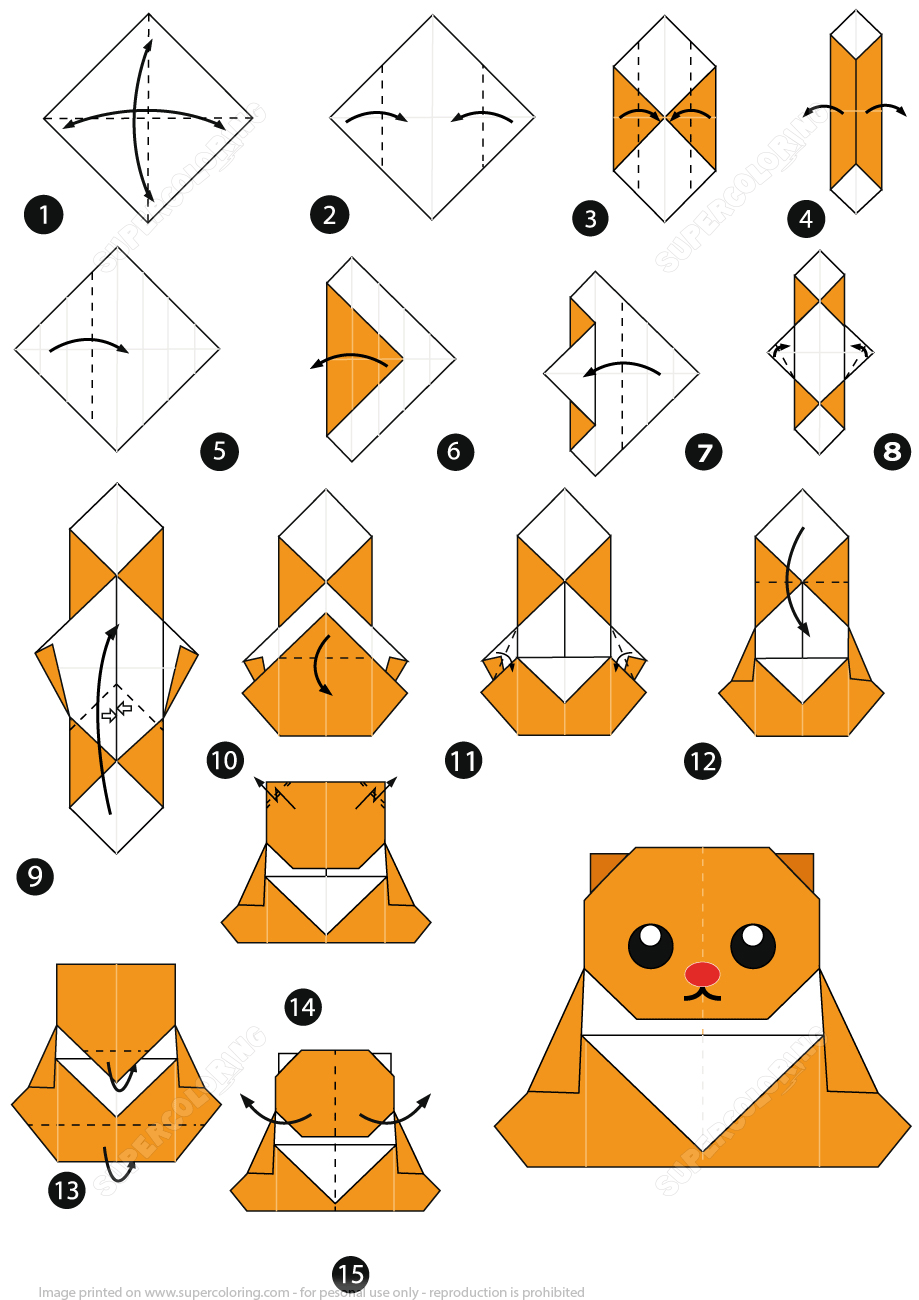 How to make an origami bear cub instructions free printable papercraft templates