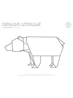 Origami animal coloring pages