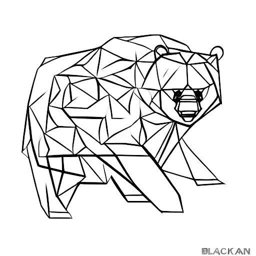 Minimalist create an origami bear with bold lines tattoo idea