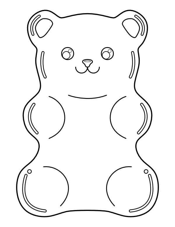 Printable gummy bear coloring page bear coloring pages candy coloring pages cute coloring pages