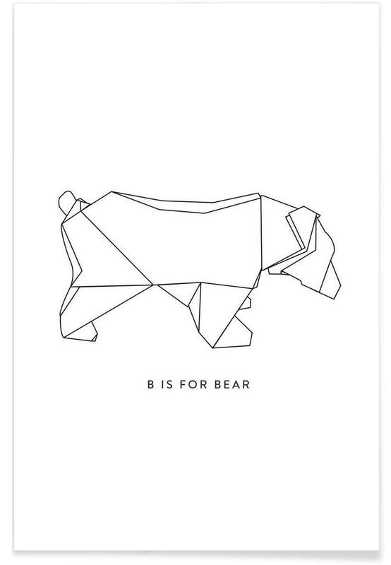 Origami bear poster