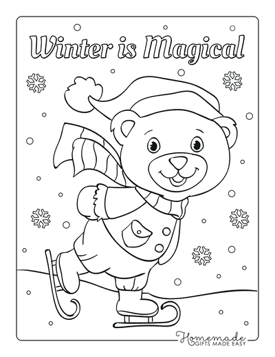 Free printable winter coloring pages for kids adults