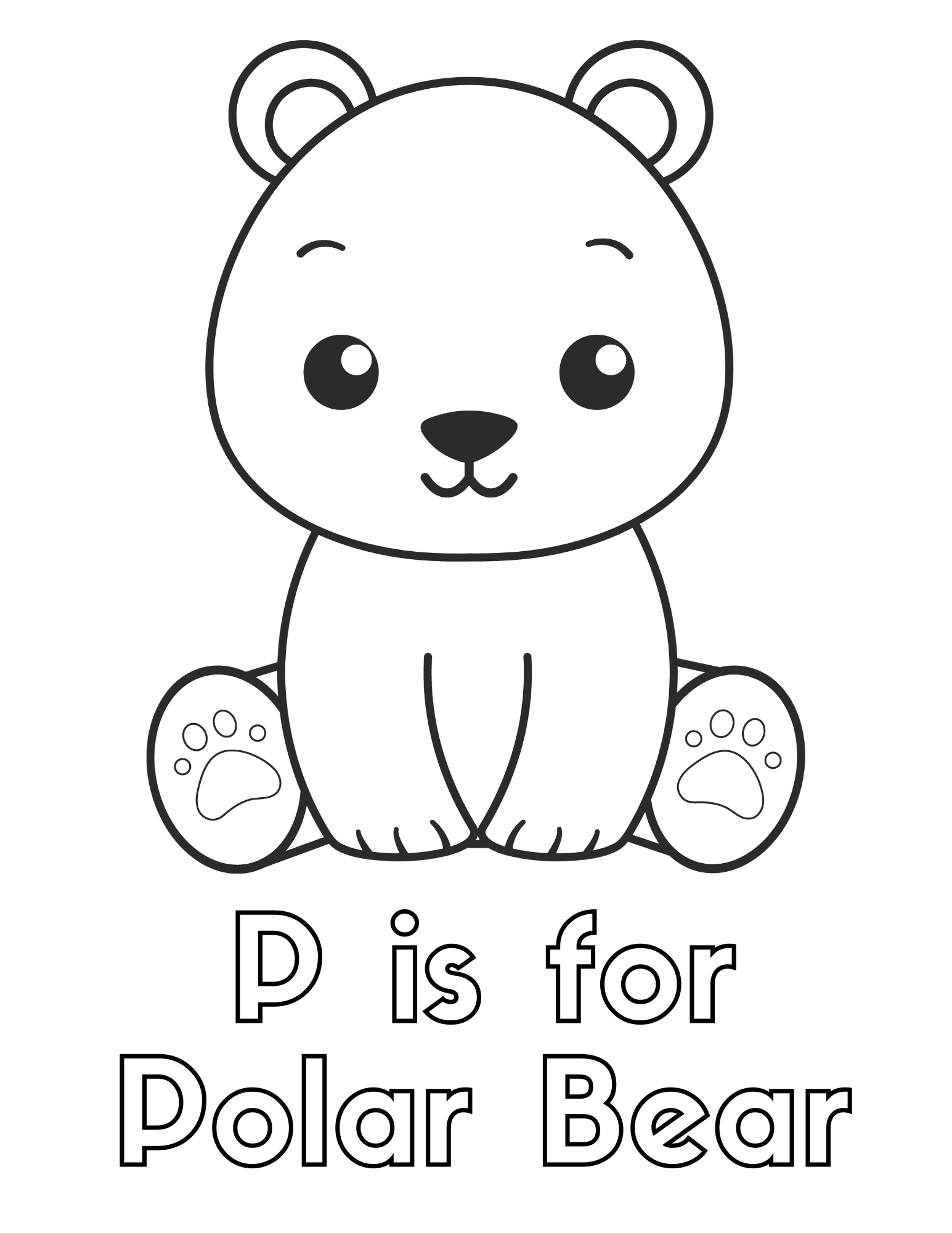 Free polar bear coloring pages for kids and adults