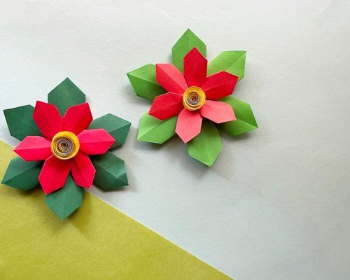 How to make easy poinsettia origami flowers