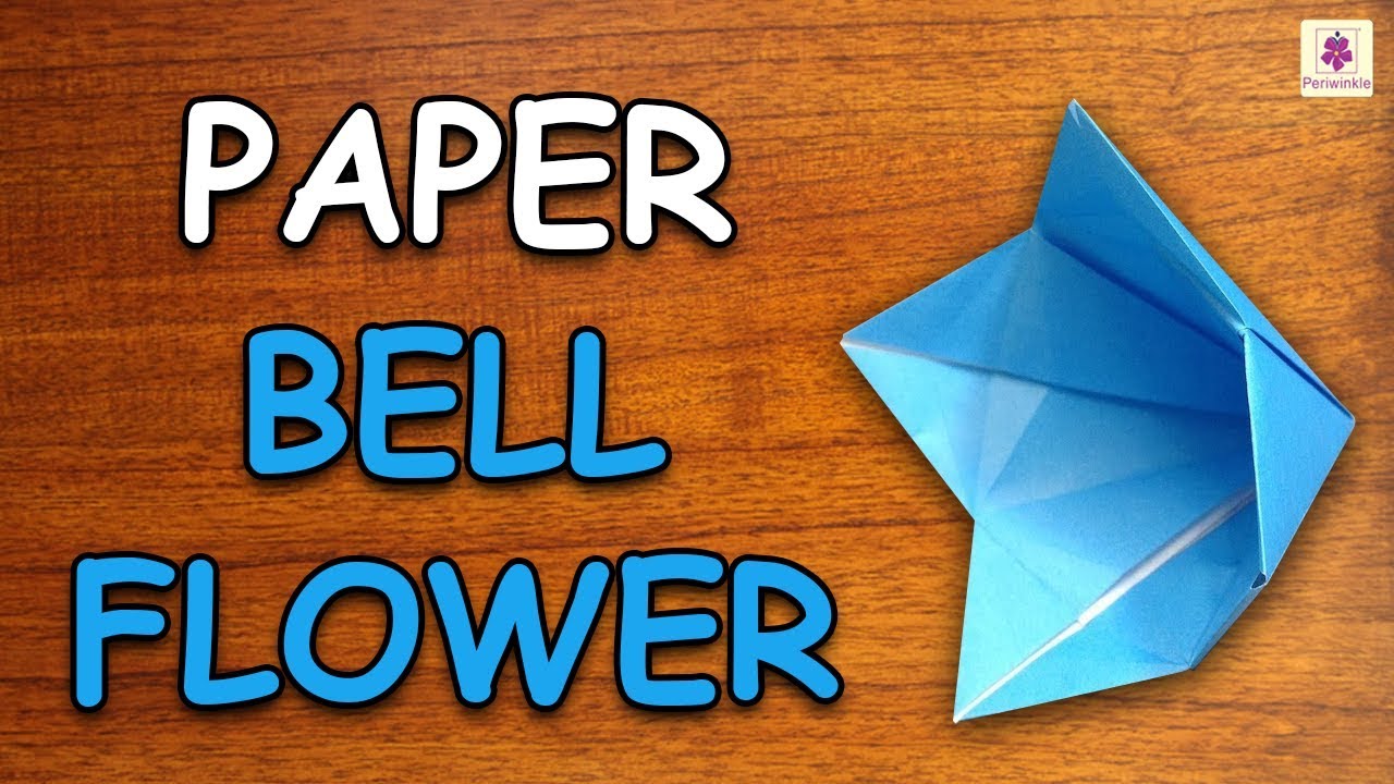 Learn how to make bell flower using paper origami for kids periwinkle