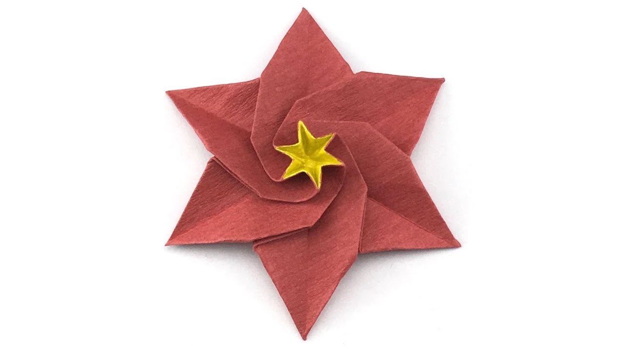 How to make an origami poinsettia flower page