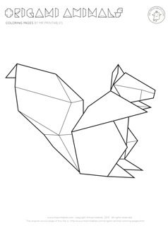 Origami animal coloring pages