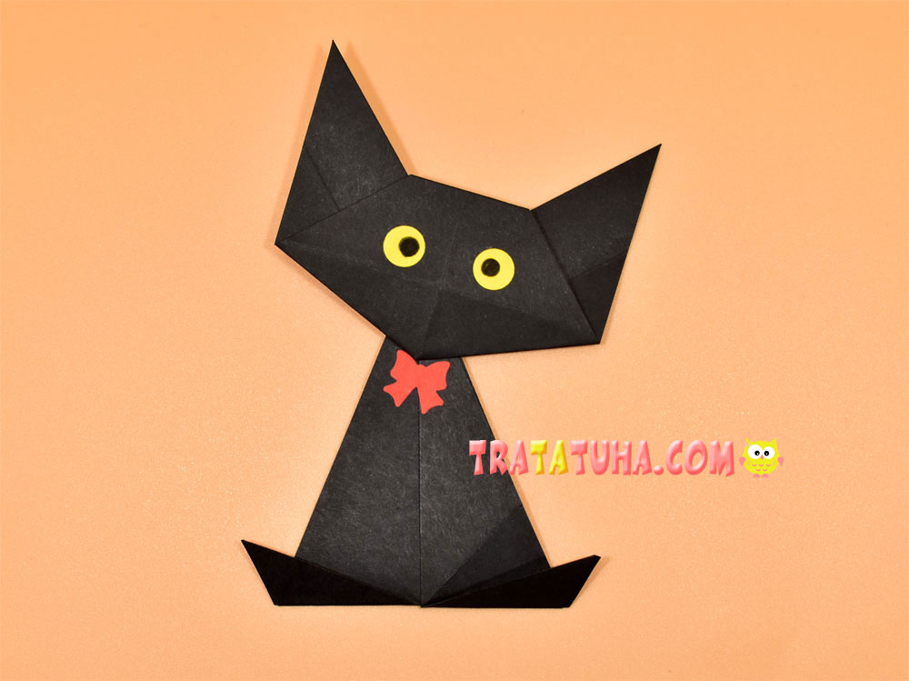 Origami black cat â step by step with a photo