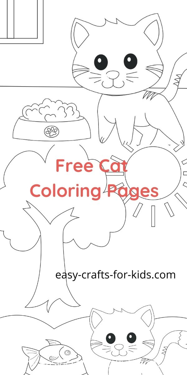 Cat coloring pages for kids