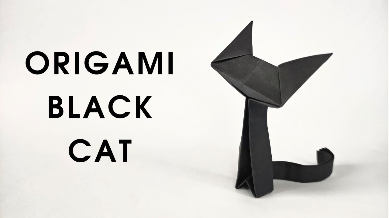 Origami black cat how to make a paper black cat