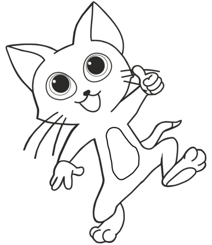 Funny cat coloring page free printable coloring pages