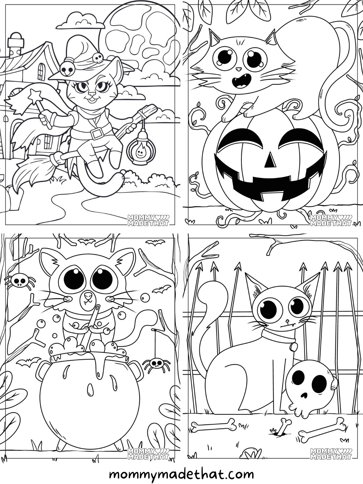 Halloween cat coloring pages lots of free printables