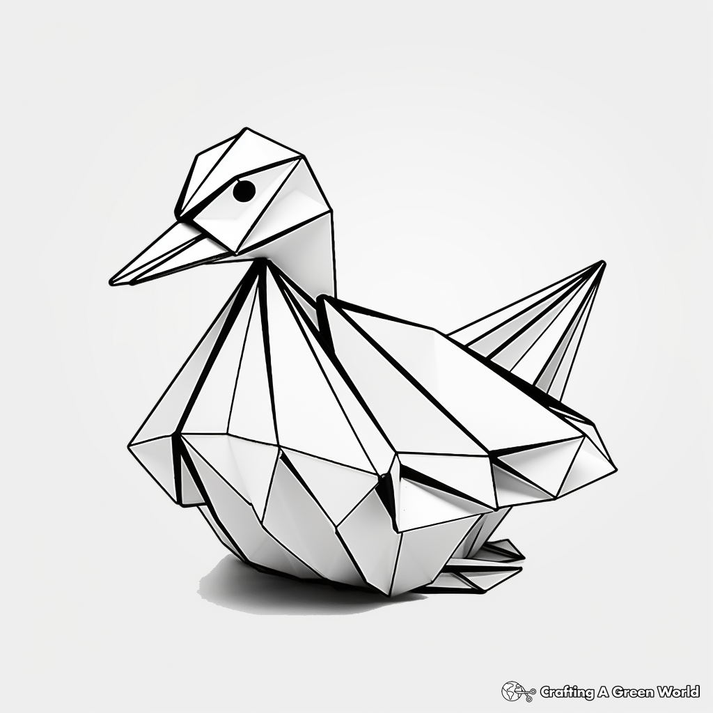 Paper duck coloring pages