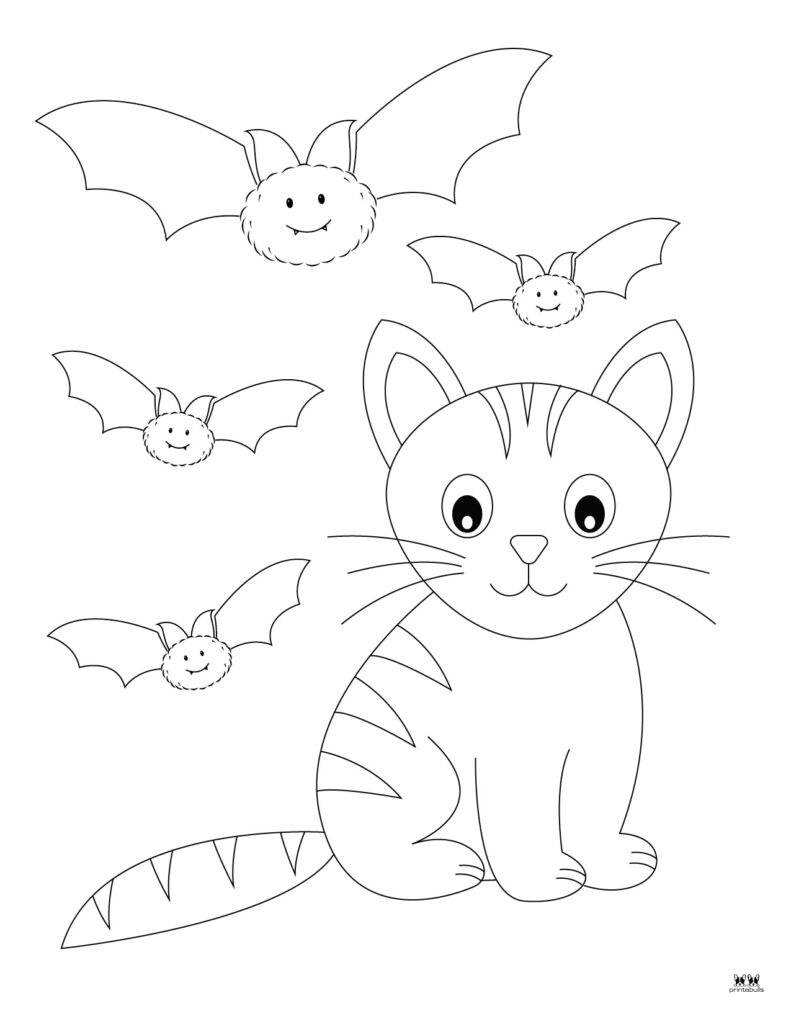 Halloween cat coloring pages