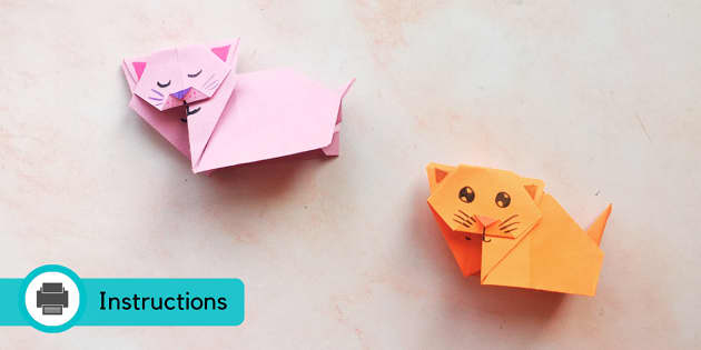 Origami cat instructions origami animals teacher made