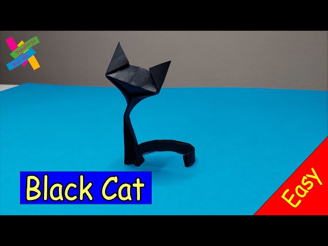 Origami black cat diy easy how to make paper cat easy fold tutorial