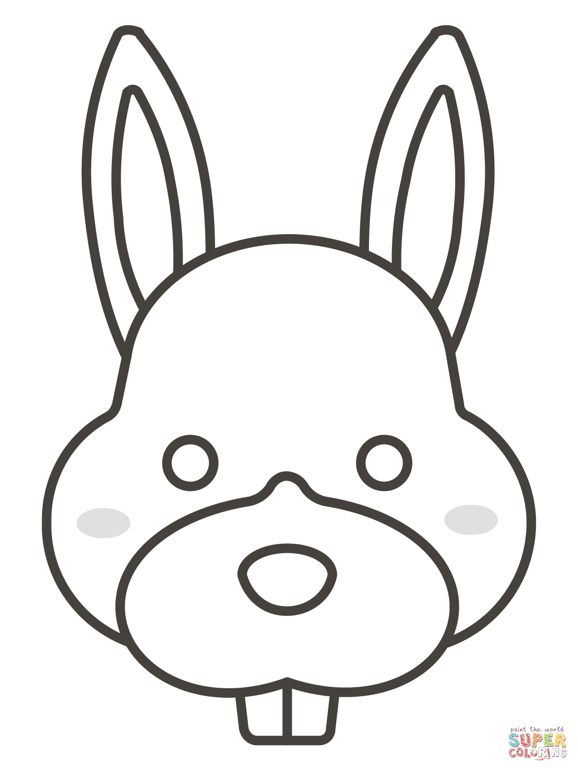 Rabbit face coloring page free printable coloring pages