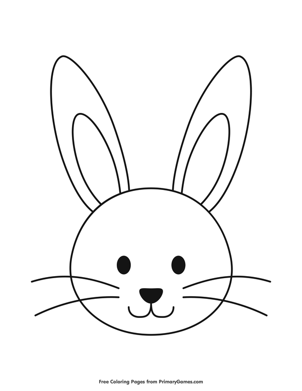 Simple bunny head outline coloring page â free printable ebook bunny coloring pages easter drawings easter bunny colouring