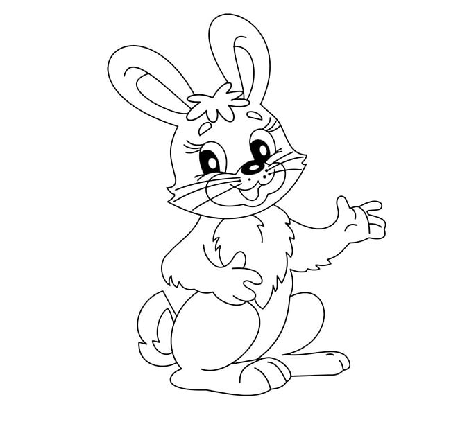 Rabbit shape s and crafts colouring pages