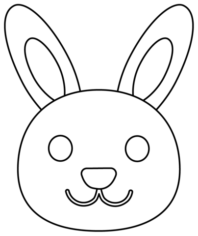 Rabbit face emoji coloring page free printable coloring pages