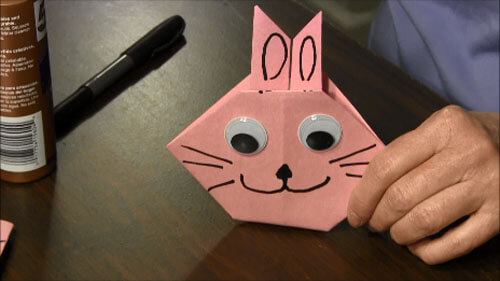 How to make origami bunny face