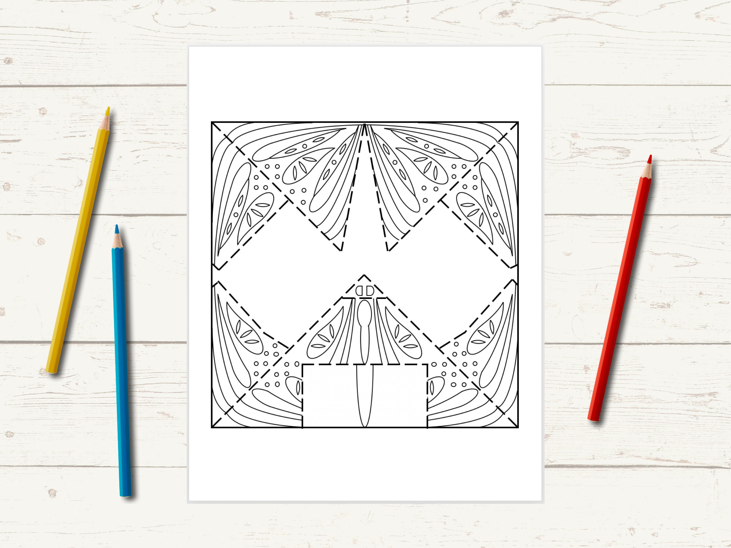 Origami butterfly coloring pages set printable paper crafts adult coloring and kids activity