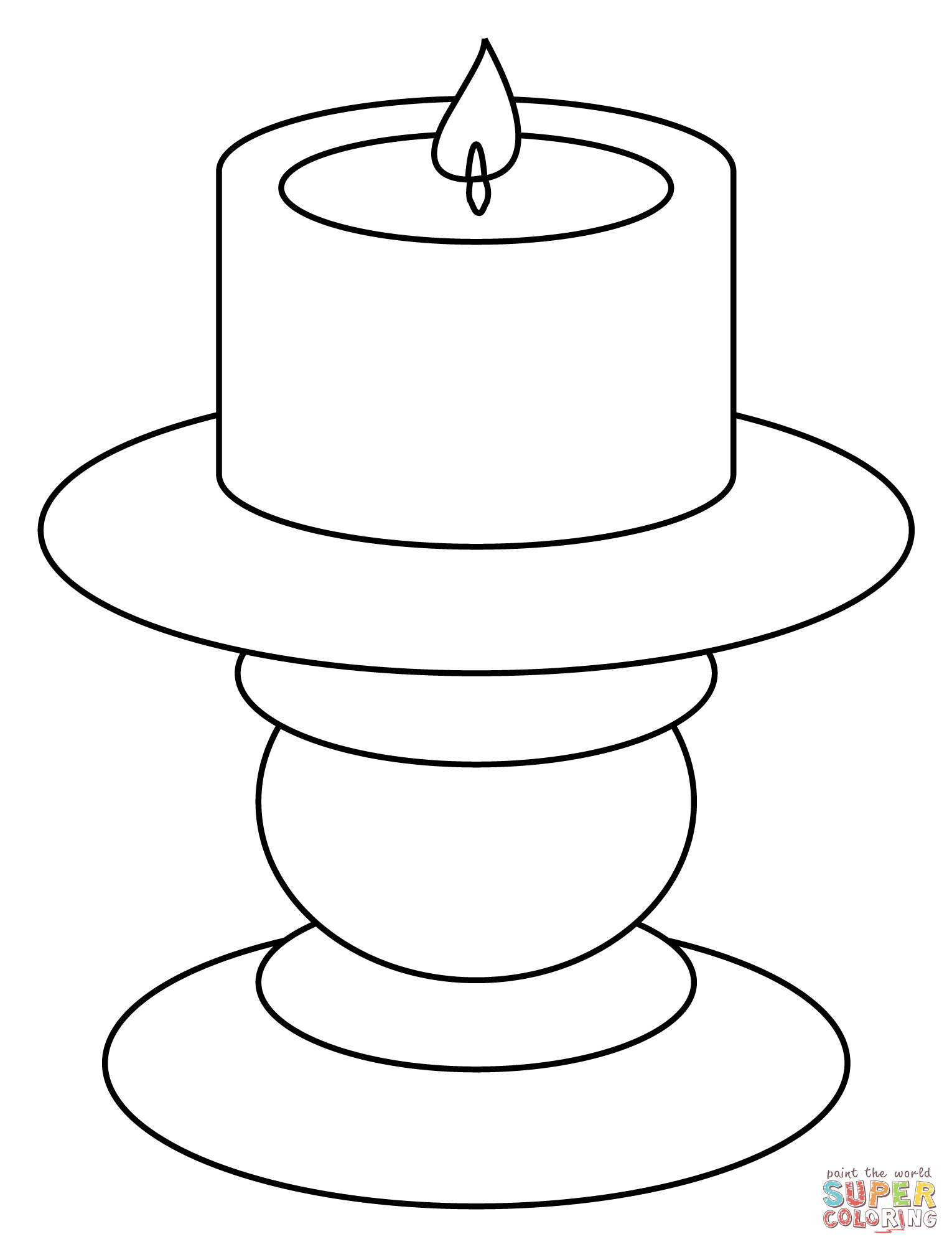 Candle coloring page free printable coloring pages