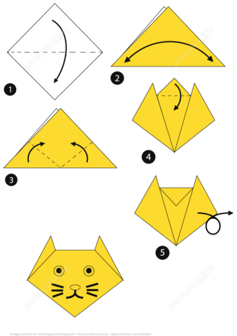 How to make an origami cat face step by step instructions free printable papercraft templates origami cat kids origami origami cat face