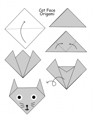 Cat face origami paper crafts