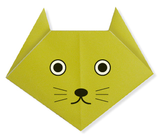 Origami cat face