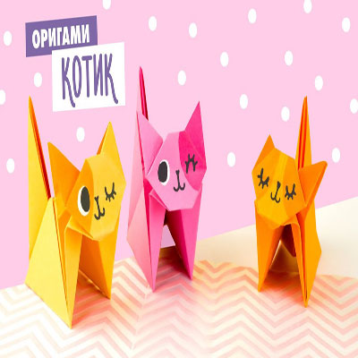 Simple cute origami cat paper folding for kids