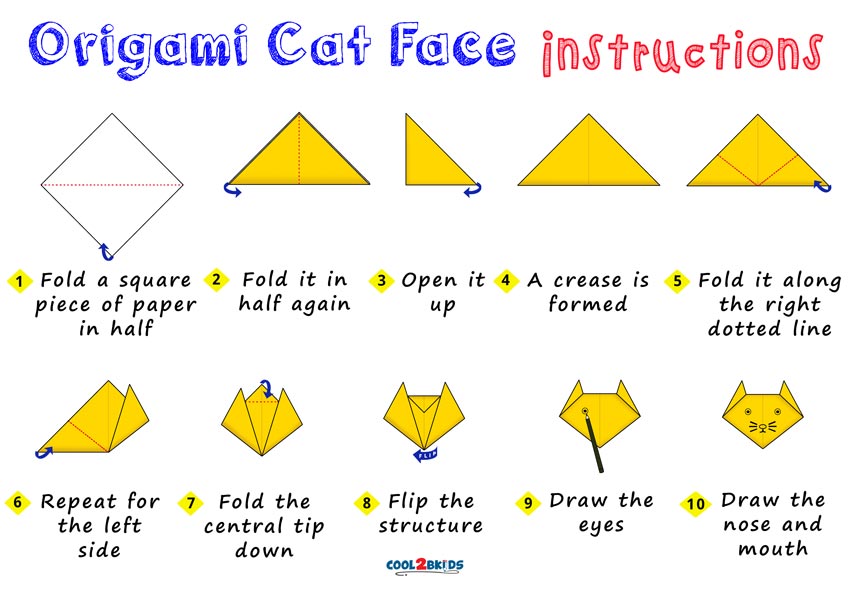 Origami cat face