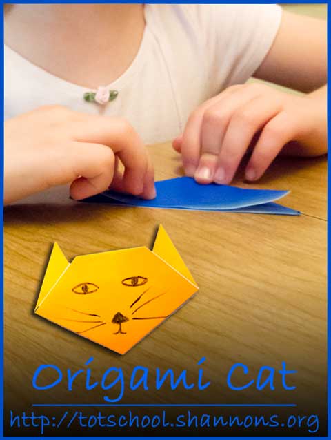 Origami for kids simple cat shannons tot school