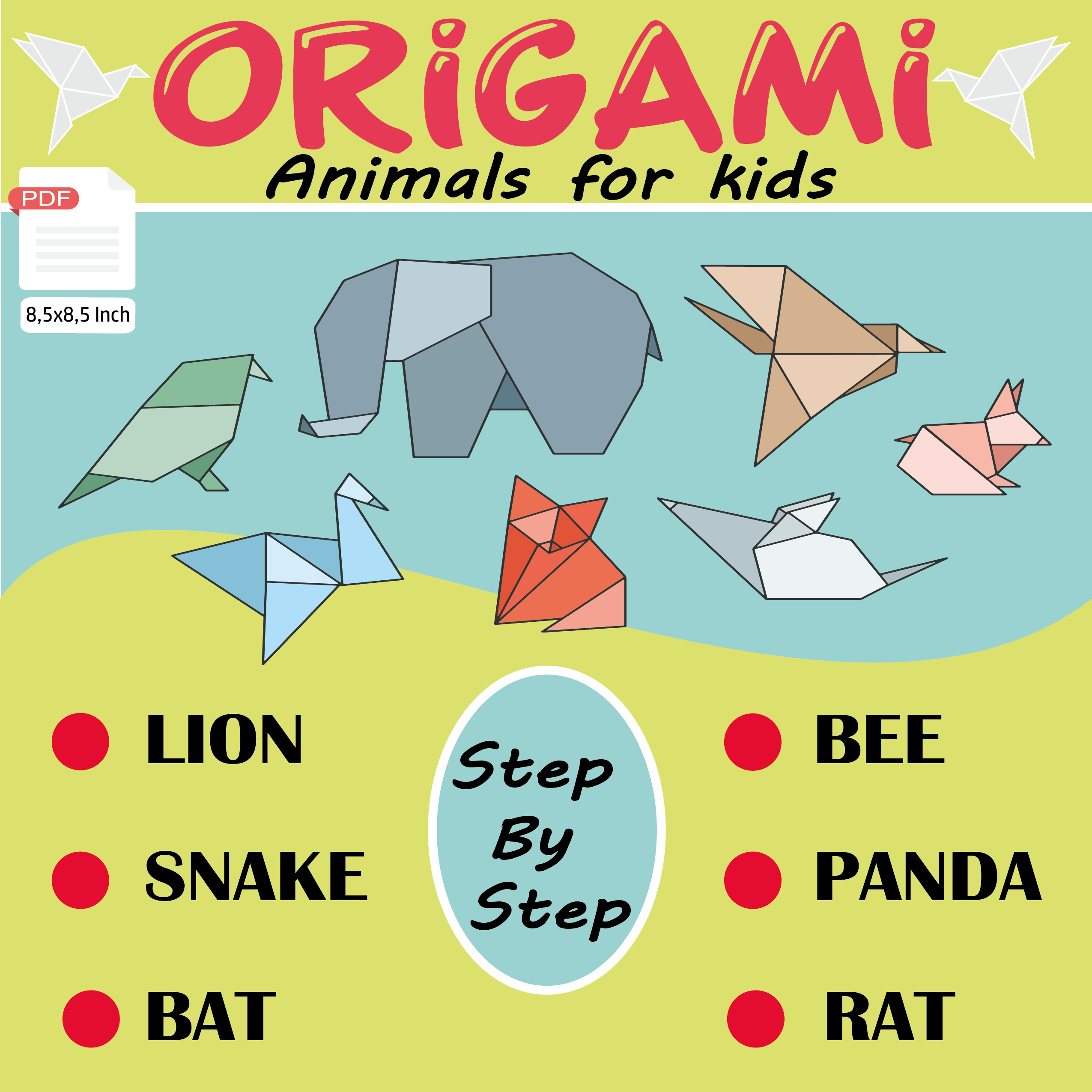 Origami instructions animals made by teachers