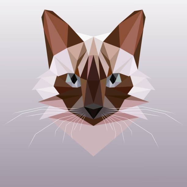 Origami cat face stock illustrations royalty