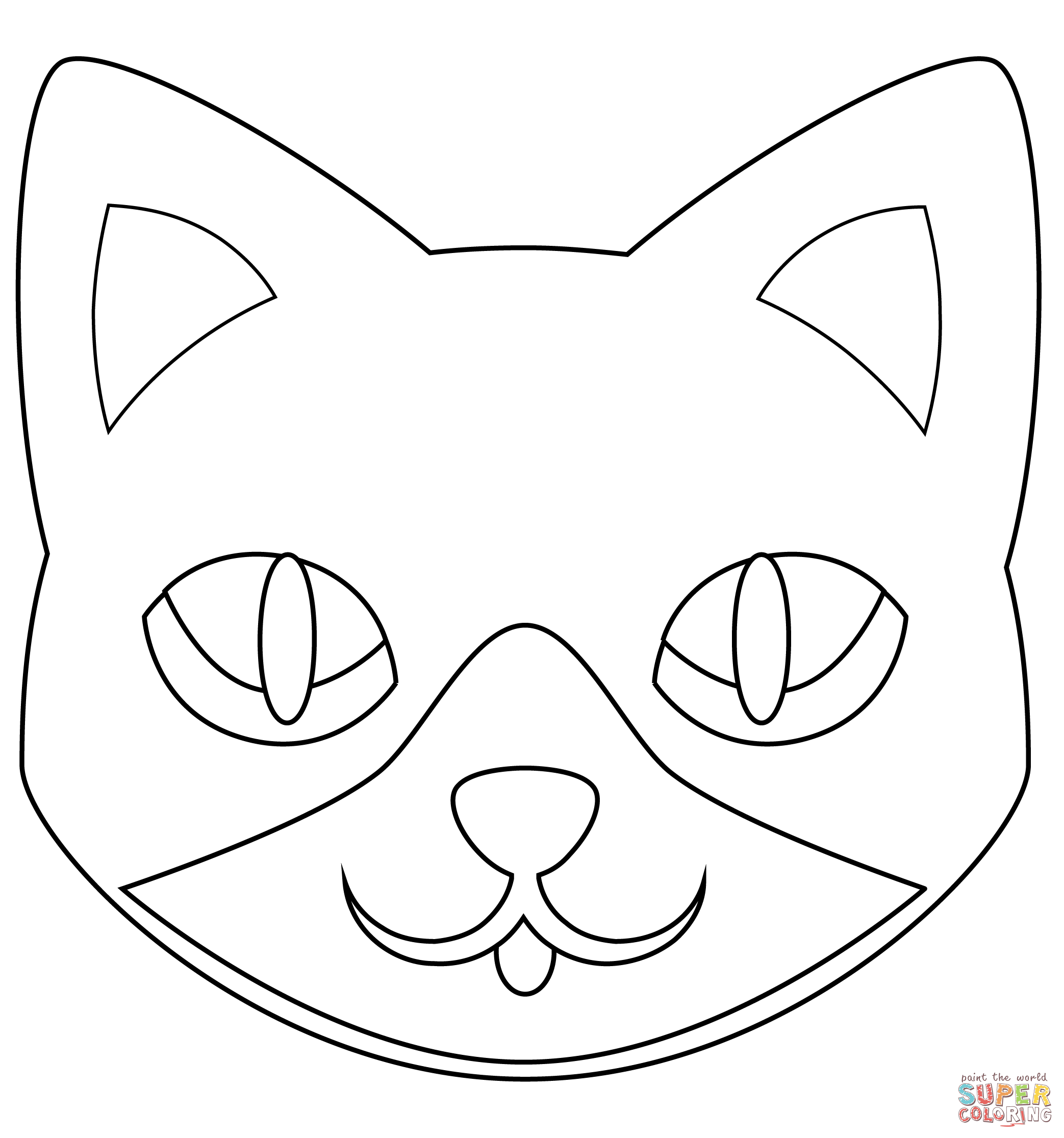 Cat face coloring page free printable coloring pages