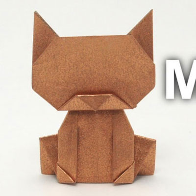 Easy origami money cat