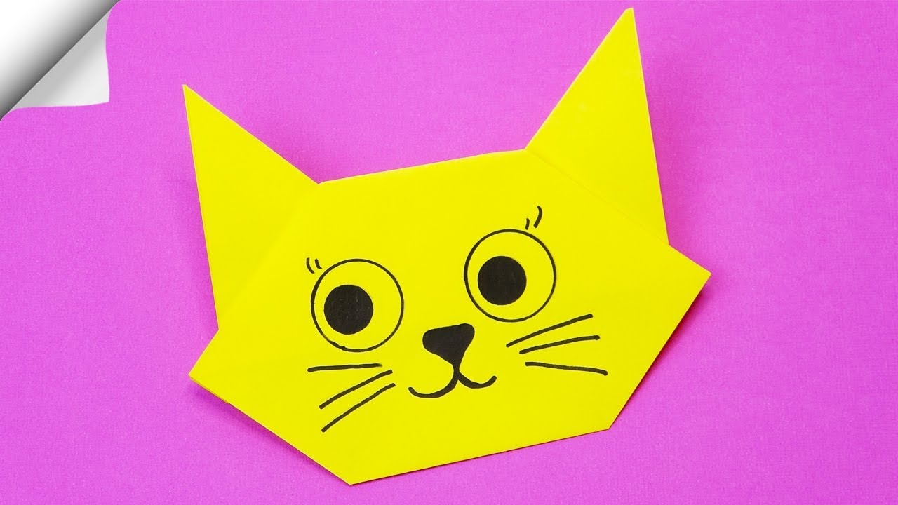 Origami cat easy diy paper crafts origami cat face