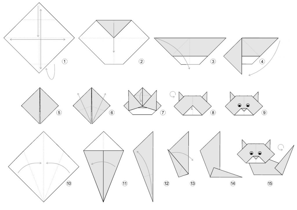 Origami kitty craft