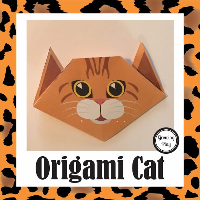 Simple origami cat to print and fold