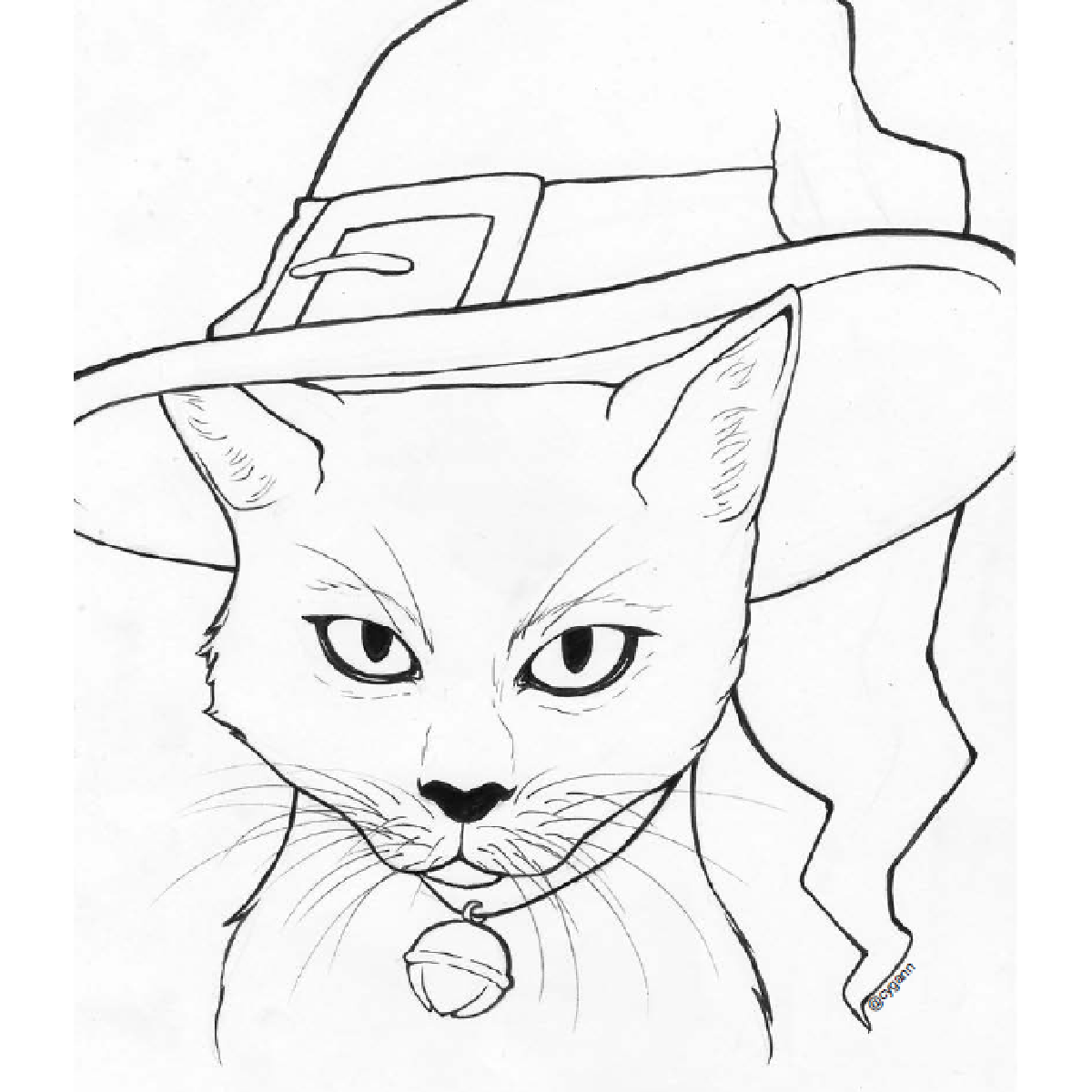 Printable halloween cat coloring pages with coloring instruction video kids activities blog