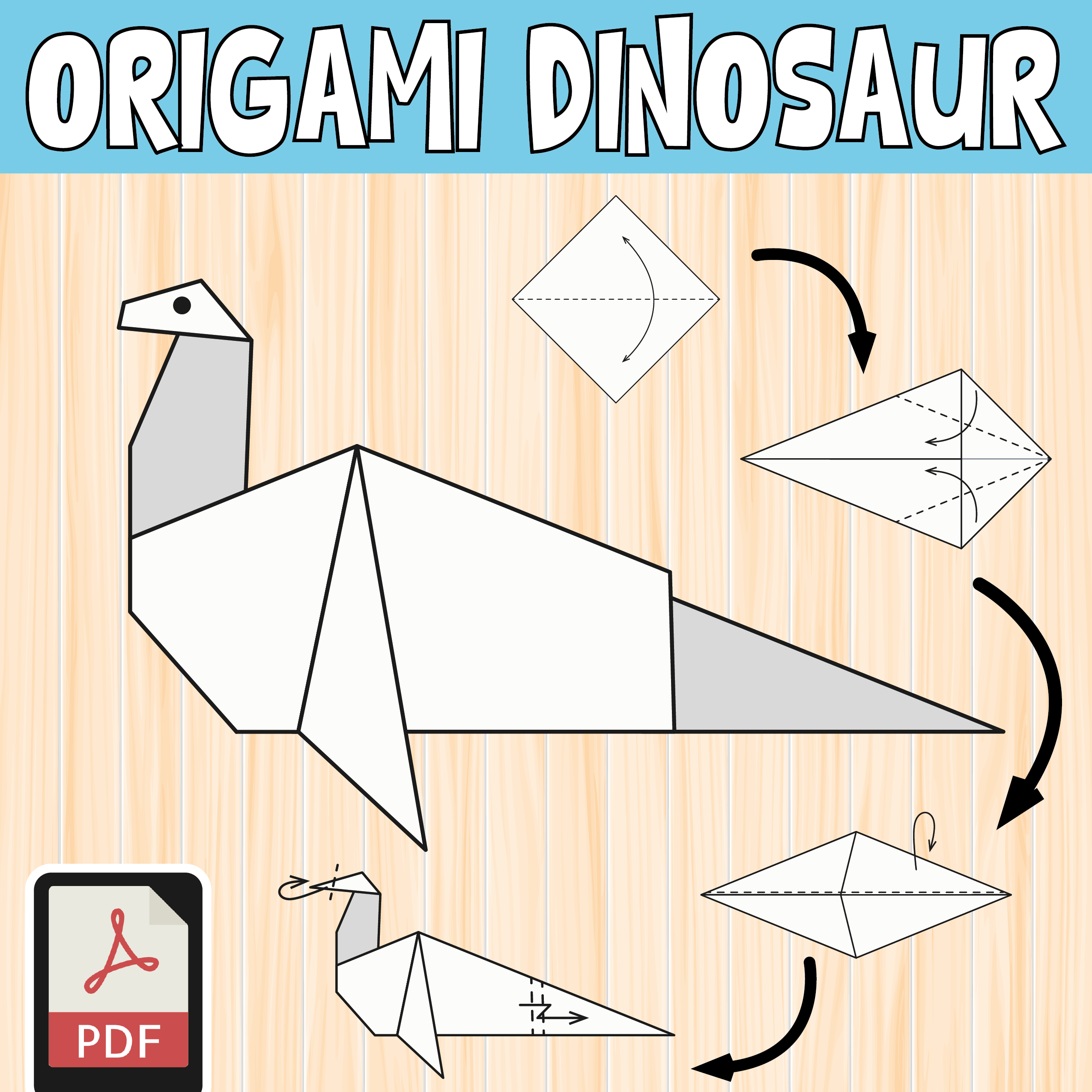 Origami dinosaur made by teachers