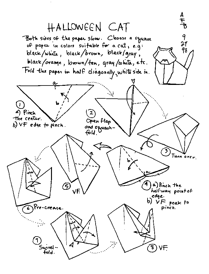 Origami cats free origami instructions for paper cats and other animals